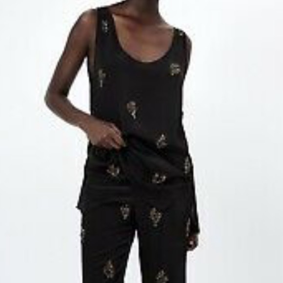NWT ZARA BLACK JEWEL CAMISOLE LIMITED EDITION - Picture 2 of 10